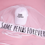 Zestaw Same Penis Forever – czapka, welon i szarfa na panieński