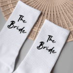 Skarpetki The Bride – białe skarpety ślubne dla panny młodej