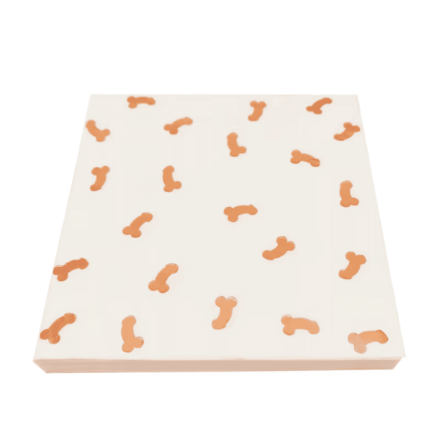 Serwetki peniski różowe złoto 33x33 – 10 szt. panieński