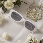 Okulary BRIDE białe – imprezowe okulary panny młodej
