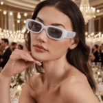 Okulary BRIDE białe – imprezowe okulary panny młodej