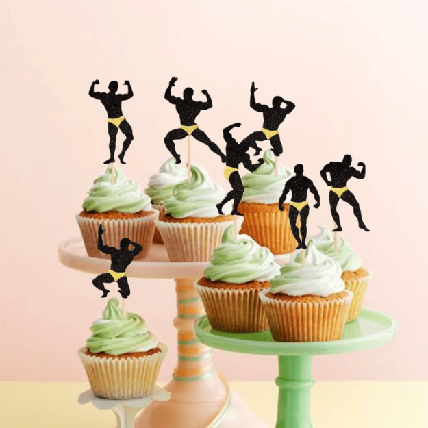 Toppery muskularni chłopcy – 12 szt. dekoracje na panieński