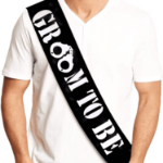 Szarfa groom to be czarna na kawalerski