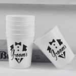 Kubki Groom's białe 5 sztuk na kawalerski