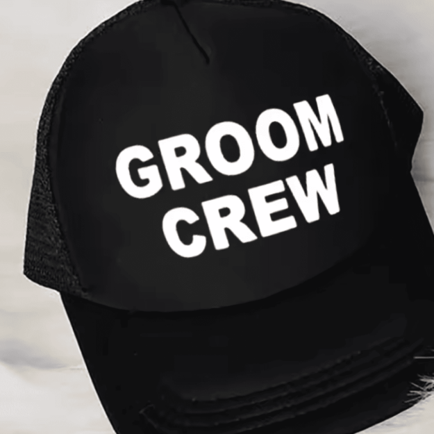 Czapka Groom Crew czarna na kawalerski