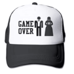 Czapka Game Over kawalerski czarno biala