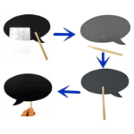 Zestaw tabliczek kredowych do fotobudki 10 szt. – czarne chmurki DIY na ślub i imprezę