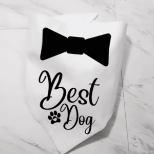 Bandana ślubna Best Dog - biała