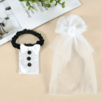 Ozdoby na kieliszki ślubne 2 szt. – sukienka i garnitur Panna Młoda Pan Młody