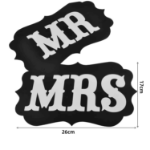 Tabliczki ślubne MR & MRS 26×17 cm – dekoracja na krzesła i sesję