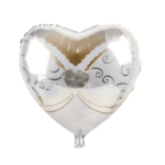 Balony Ślubne Garnitur i Suknia – zestaw 2 serc 45 cm