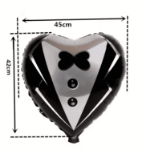 Balony Ślubne Garnitur i Suknia – zestaw 2 serc 45 cm
