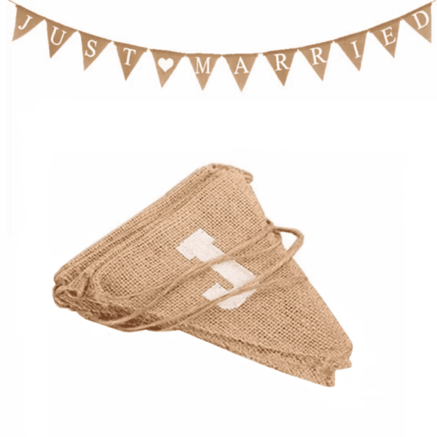 Girlanda jutowa Just Married – dekoracja ślubna 3 m