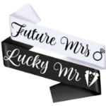 Szarfy Future Mrs i Lucky Mr – zestaw ślubny 2 szt.