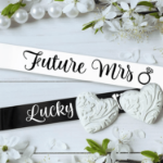 Szarfy Future Mrs i Lucky Mr – zestaw ślubny 2 szt.
