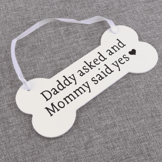 Zawieszka dla psa Daddy asked and Mommy said yes – 21,5 cm