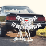 Girlanda Just Married papierowa – dekoracja ślubna 1,5 m