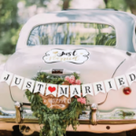 Girlanda Just Married papierowa – dekoracja ślubna 1,5 m