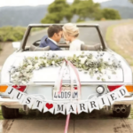 Girlanda Just Married papierowa – dekoracja ślubna 1,5 m