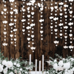 Baner serduszka papierowy – dekoracja ślubna 4 m