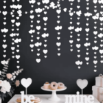 Baner serduszka papierowy – dekoracja ślubna 4 m