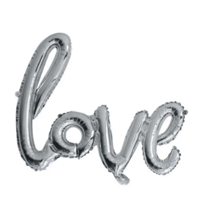 Balon LOVE foliowy 102 cm – srebrny