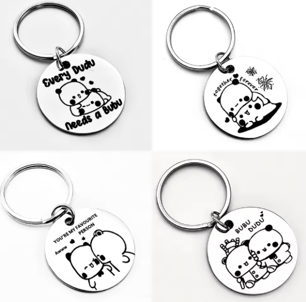 Brelok panda Bubu i Dudu stal nierdzewna