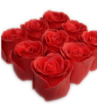 Mydlane róże w białym koszyczku